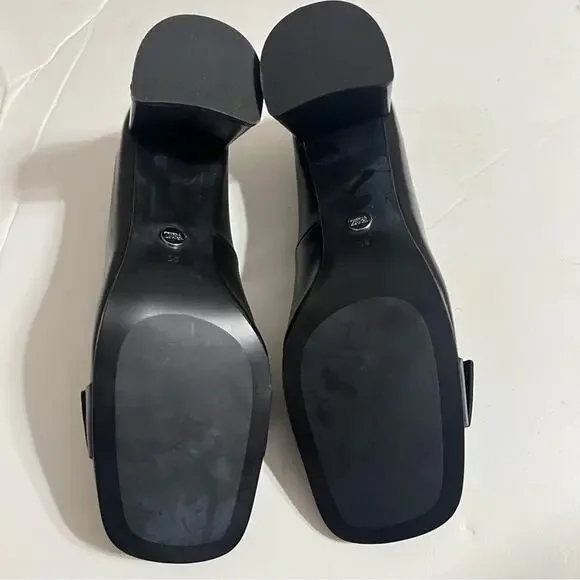 Zara Black SINGLE MONK STRAP LEATHER SHOES 7.5 US - Picture 16 of 16